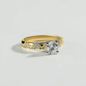 Bague de fiançailles à diamant rond de 1 carat